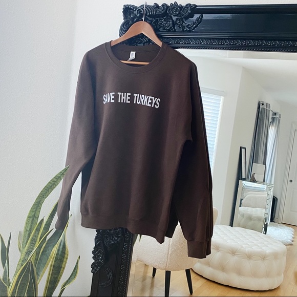 Jerzees Sweaters - Jerzees | Men’s Brown Thanksgiving Crewneck Sweatshirt